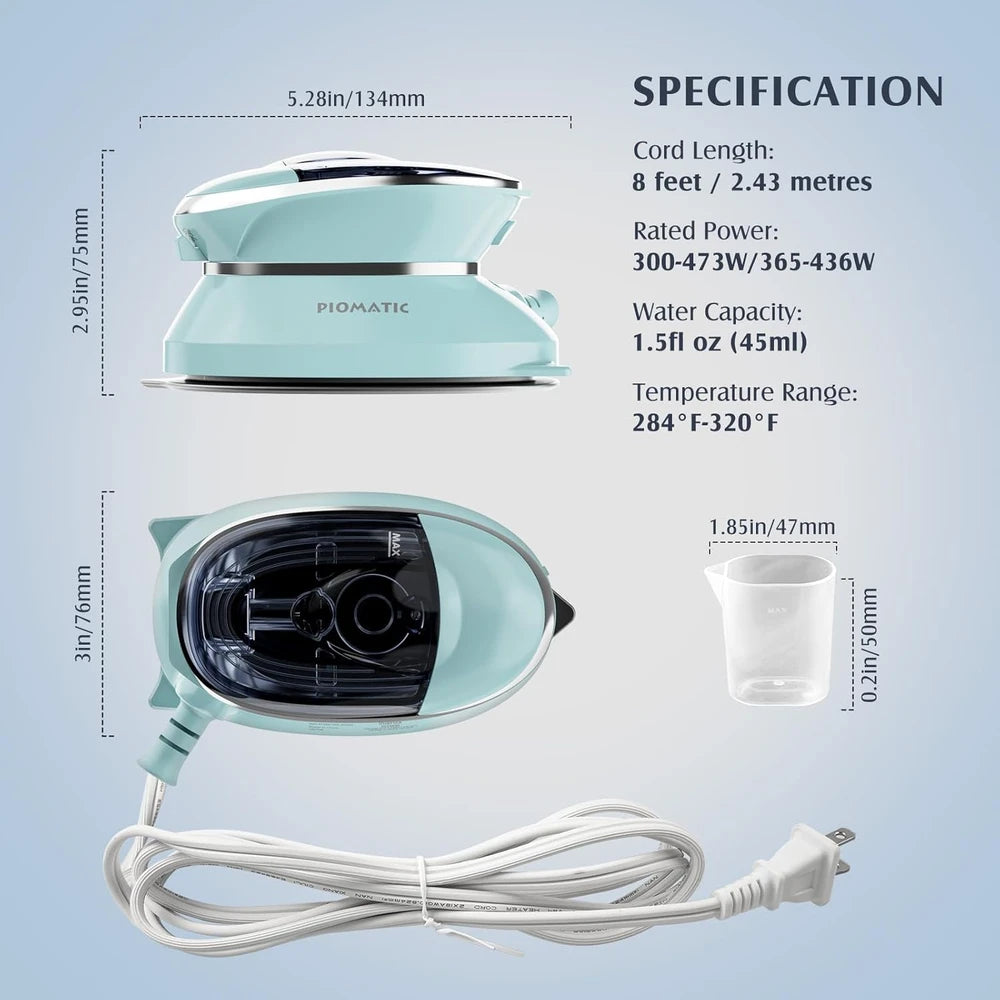 Piomatic Portable Travel Iron – Wrinkle-Free Clothes Anywhere